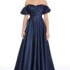 Ashley Lauren - 1790 Off-Shoulder Satin A-line Gown