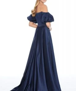 Ashley Lauren - 1790 Off-Shoulder Satin A-line Gown