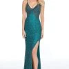 Ashley Lauren - 1814 Embellished Plunging V-neck Sheath Dress 2 Ashley Lauren - 1814 Embellished Plunging V-neck Sheath Dress
