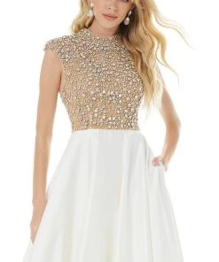 Ashley Lauren - 1980 Pearl Beading A-Line Evening Gown