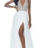 Ashley Lauren - 1989 Plunging Halter A-Line Gown With Slit 2 Ashley Lauren - 1989 Plunging Halter A-Line Gown With Slit