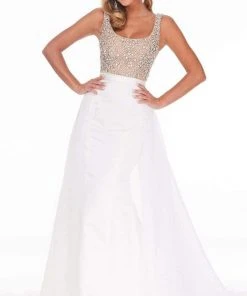 Ashley Lauren - 1990 Embellished Scoop Dress With Overskirt