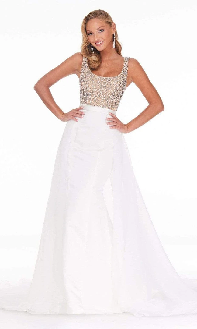 Ashley Lauren - 1990 Embellished Scoop Dress With Overskirt 3 Ashley Lauren - 1990 Embellished Scoop Dress With Overskirt