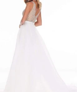 Ashley Lauren - 1990 Embellished Scoop Dress With Overskirt 7 Ashley Lauren - 1990 Embellished Scoop Dress With Overskirt