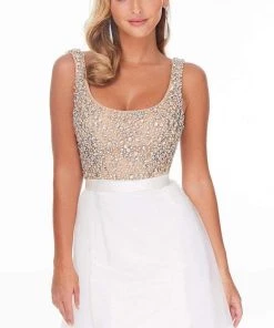 Ashley Lauren - 1990 Embellished Scoop Dress With Overskirt 9 Ashley Lauren - 1990 Embellished Scoop Dress With Overskirt