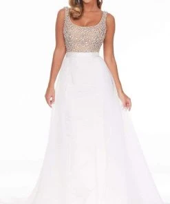 Ashley Lauren - 1990 Embellished Scoop Dress With Overskirt 8 Ashley Lauren - 1990 Embellished Scoop Dress With Overskirt