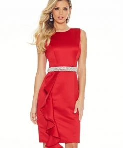 Ashley Lauren - 4048 Pearl & Rhinestone Belted Cocktail Dress 10 Ashley Lauren - 4048 Pearl & Rhinestone Belted Cocktail Dress