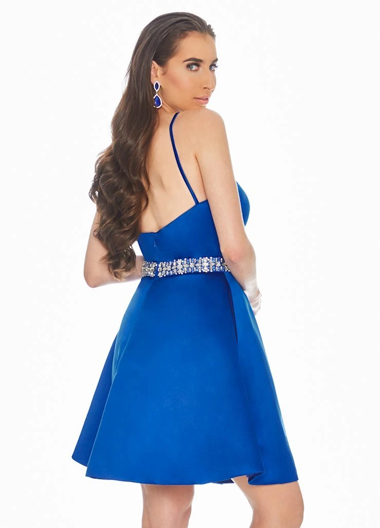 Ashley Lauren - 4071 Satin Halter Neck Crystal Beaded Belt Short Dress 7 Ashley Lauren - 4071 Satin Halter Neck Crystal Beaded Belt Short Dress