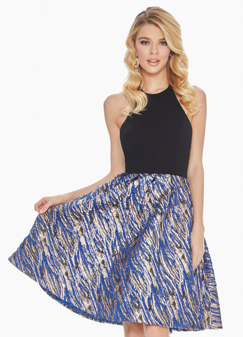 Ashley Lauren - 4075 Halter Brocade A-Line Cocktail Dress 3 Ashley Lauren - 4075 Halter Brocade A-Line Cocktail Dress