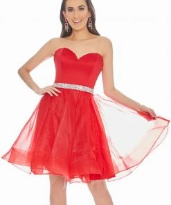 Ashley Lauren - 4077 Bedazzled Strapless Sweetheart A-line Dress