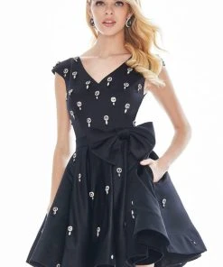 Ashley Lauren - 4080 Beaded Cap Sleeve Bow-Ornate Satin Dress 11 Ashley Lauren - 4080 Beaded Cap Sleeve Bow-Ornate Satin Dress