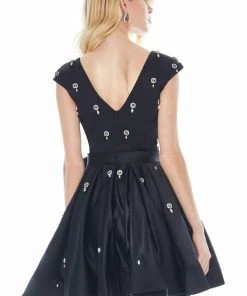 Ashley Lauren - 4080 Beaded Cap Sleeve Bow-Ornate Satin Dress 12 Ashley Lauren - 4080 Beaded Cap Sleeve Bow-Ornate Satin Dress