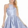 Ashley Lauren - 4081 Cut-In Halter Metallic A-Line Dress