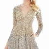 Ashley Lauren - 4124 Ombre Sequined Plunging V-neck A-line Dress 2 Ashley Lauren - 4124 Ombre Sequined Plunging V-neck A-line Dress