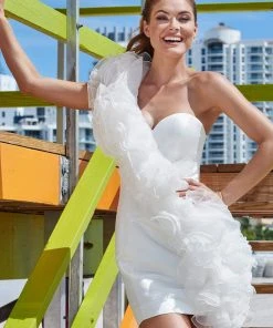 Ashley Lauren - 4170 One Shoulder Ruffled Sheath Dress 10 Ashley Lauren - 4170 One Shoulder Ruffled Sheath Dress