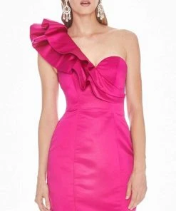 Ashley Lauren - 4172 Ruffled One Shoulder Fitted Dress