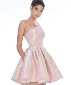 Ashley Lauren - 4204 Metallic Halter Neck Cocktail Dress 7 Ashley Lauren - 4204 Metallic Halter Neck Cocktail Dress