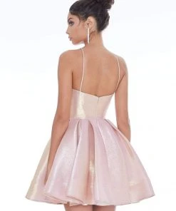 Ashley Lauren - 4204 Metallic Halter Neck Cocktail Dress 6 Ashley Lauren - 4204 Metallic Halter Neck Cocktail Dress