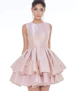 Ashley Lauren - 4211 Two Tone Jewel Tiered Cocktail Dress