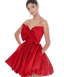 Ashley Lauren - 4218 Bowed Strapless A-Line Cocktail Dress 12 Ashley Lauren - 4218 Bowed Strapless A-Line Cocktail Dress