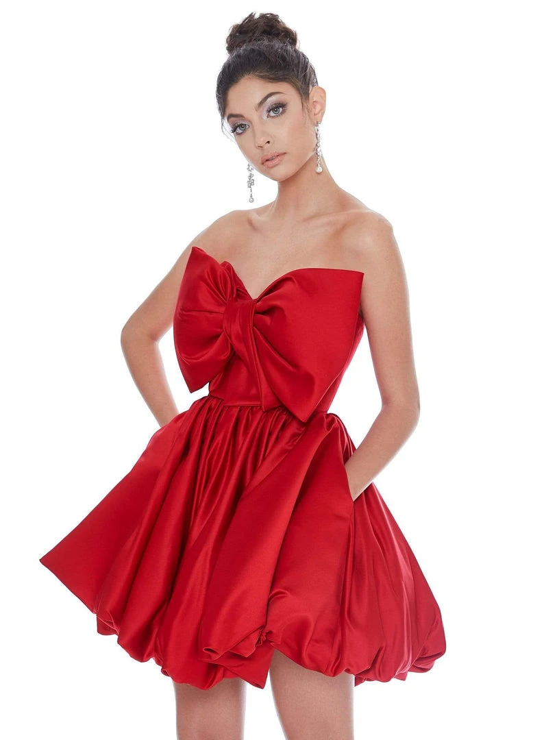 Ashley Lauren - 4218 Bowed Strapless A-Line Cocktail Dress 5 Ashley Lauren - 4218 Bowed Strapless A-Line Cocktail Dress
