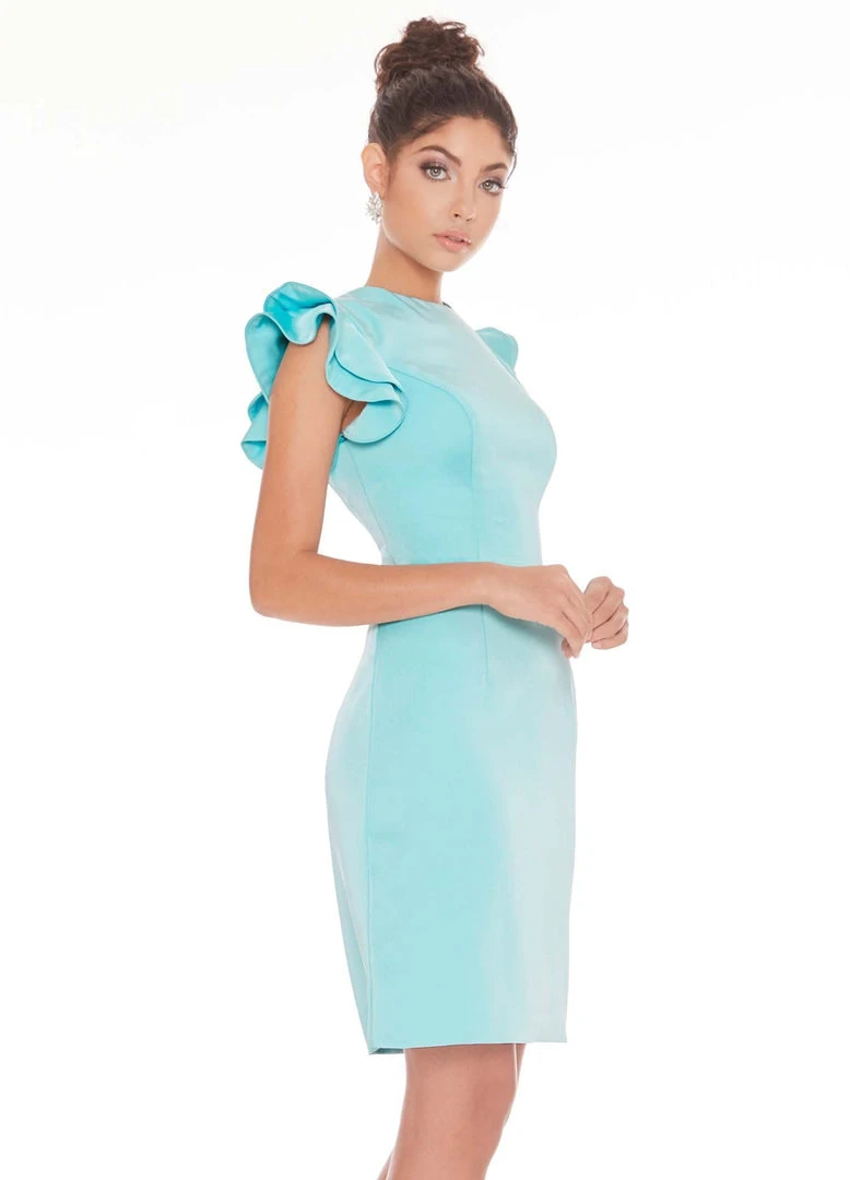 Ashley Lauren - 4228 Tiered Flutter Sleeve Crepe Cocktail Dress 4 Ashley Lauren - 4228 Tiered Flutter Sleeve Crepe Cocktail Dress