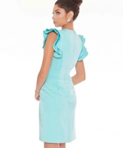 Ashley Lauren - 4228 Tiered Flutter Sleeve Crepe Cocktail Dress 7 Ashley Lauren - 4228 Tiered Flutter Sleeve Crepe Cocktail Dress