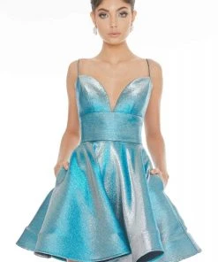 Ashley Lauren - 4243 Shimmering Brocade Sexy Back Cocktail Dress