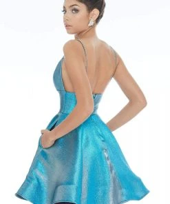 Ashley Lauren - 4243 Shimmering Brocade Sexy Back Cocktail Dress