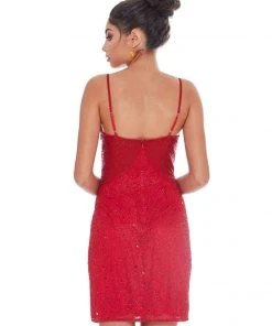 Ashley Lauren - 4246 Fully Beaded V-neck Fitted Dress 19 Ashley Lauren - 4246 Fully Beaded V-neck Fitted Dress