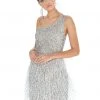 Ashley Lauren - 4273 Sequined One Shoulder Fringe Sheath Dress