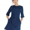 Ashley Lauren - 4278 Quarter Length Sleeve Jewel Neck A-line Dress