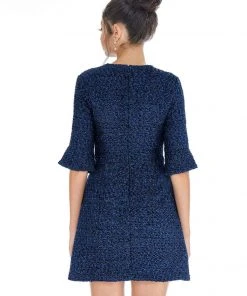 Ashley Lauren - 4278 Quarter Length Sleeve Jewel Neck A-line Dress