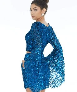 Ashley Lauren - 4288 Two Piece Beaded Long Sleeve Romper