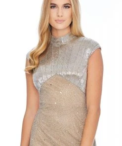 Ashley Lauren - 4331 Embellished High Neck Sheath Dress 7 Ashley Lauren - 4331 Embellished High Neck Sheath Dress