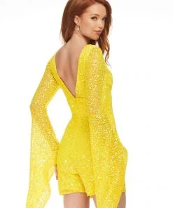 Ashley Lauren - 4338 Beaded Bell Sleeve Romper