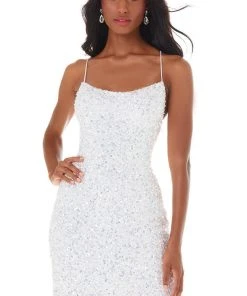 Ashley Lauren - 4395 Spaghetti Strap Open Back Fully Beaded Dress