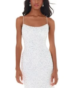 Ashley Lauren - 4395 Spaghetti Strap Open Back Fully Beaded Dress 13 Ashley Lauren - 4395 Spaghetti Strap Open Back Fully Beaded Dress