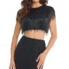 Ashley Lauren - 4397 Two Piece Sequined Fringe Fitted Dress 2 Ashley Lauren - 4397 Two Piece Sequined Fringe Fitted Dress