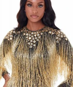 Ashley Lauren - 4414 Fringe Jewel Sheath Cocktail Dress 13 Ashley Lauren - 4414 Fringe Jewel Sheath Cocktail Dress