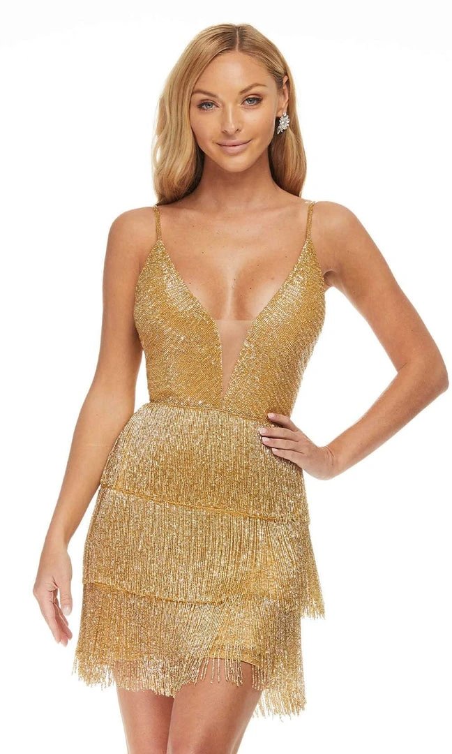 Ashley Lauren - 4419 Plunging V-Neck Sheath Dress 3 Ashley Lauren - 4419 Plunging V-Neck Sheath Dress