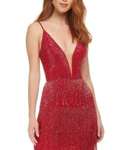 Ashley Lauren - 4419 Plunging V-Neck Sheath Dress 17 Ashley Lauren - 4419 Plunging V-Neck Sheath Dress