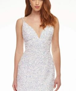 Ashley Lauren - 4436 Plunging V-Neck Empire Sheath Dress 11 Ashley Lauren - 4436 Plunging V-Neck Empire Sheath Dress