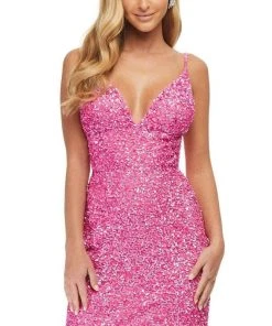 Ashley Lauren - 4436 Plunging V-Neck Empire Sheath Dress 9 Ashley Lauren - 4436 Plunging V-Neck Empire Sheath Dress