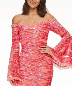 Ashley Lauren - 4440 Sequin And Fringed Short Fancy Dress