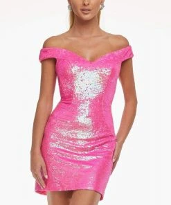 Ashley Lauren - 4445 Off Shoulder Sheath Cocktail Dress 18 Ashley Lauren - 4445 Off Shoulder Sheath Cocktail Dress