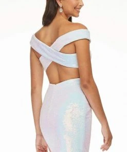 Ashley Lauren - 4445 Off Shoulder Sheath Cocktail Dress 15 Ashley Lauren - 4445 Off Shoulder Sheath Cocktail Dress