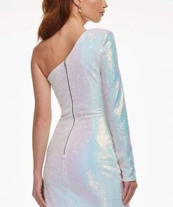 Ashley Lauren - 4455 Sequined Asymmetric Sheath Dress