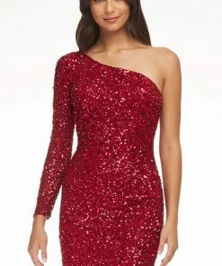 Ashley Lauren - 4457 Full Sequins One Shoulder Fitted Cocktail Dress 25 Ashley Lauren - 4457 Full Sequins One Shoulder Fitted Cocktail Dress