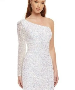 Ashley Lauren - 4457 Full Sequins One Shoulder Fitted Cocktail Dress 17 Ashley Lauren - 4457 Full Sequins One Shoulder Fitted Cocktail Dress